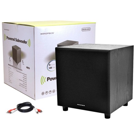 Monoprice 8-Inch 60-Watt Powered Subwoofer_ Black 8248